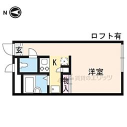 レオパレス新大宮 1Kの間取図画像
