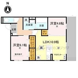 スペチアーレくいな橋 2LDKの間取図画像