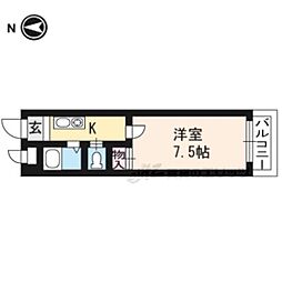 ブラザー河田 1Kの間取図画像