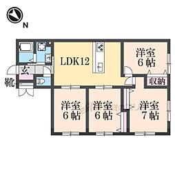 ルネ・シャンポール山科 4LDKの間取図画像
