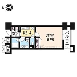 パインフィールド洛東 1Kの間取図画像
