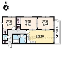 第39長栄リビエール宇治 3LDKの間取図画像