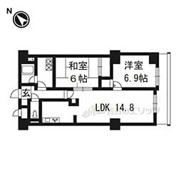 パインフィールド吉祥院 2LDKの間取図画像
