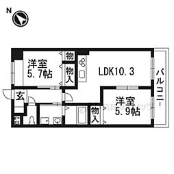 グレイスシャトー 2LDKの間取図画像