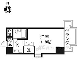 サンヒルズハウス 1Kの間取図画像