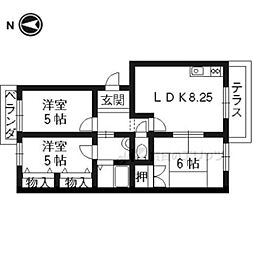 マンション庭井B棟 3LDKの間取図画像