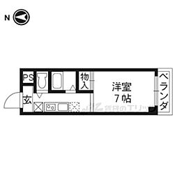 パルデメール 1Kの間取図画像