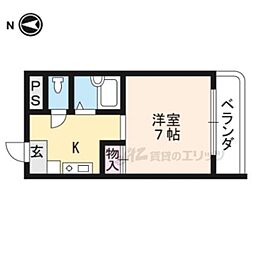 バンブスドルフ 1Kの間取図画像
