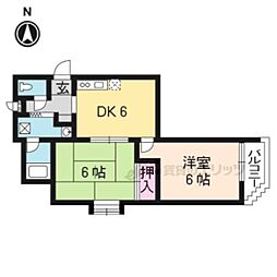 グレースヴィラ桃山 2DKの間取図画像