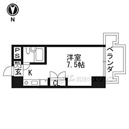 サンヒルズハウス 1Kの間取図画像