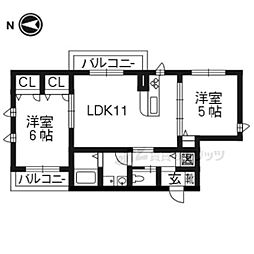 シャーメゾンNEXT 2LDKの間取図画像