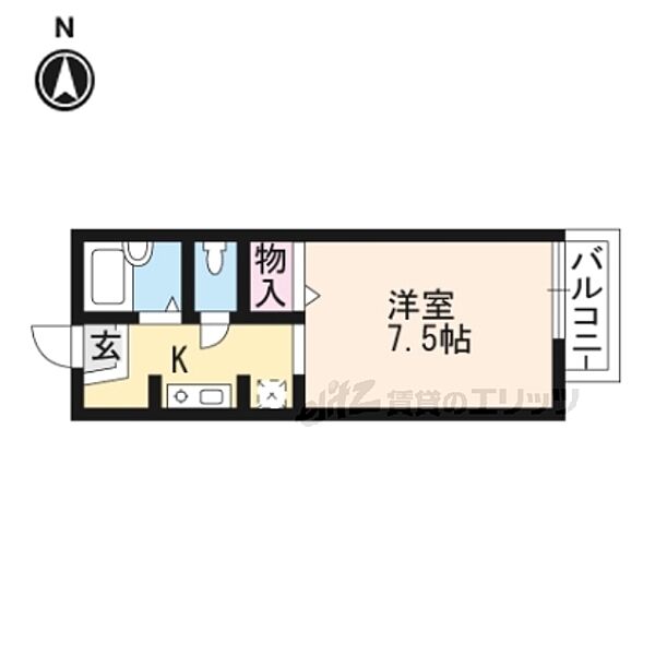 サニーハイツ中川　Ｃ棟 108｜京都府京田辺市三山木直田(賃貸アパート1K・1階・22.17㎡)の写真 その2