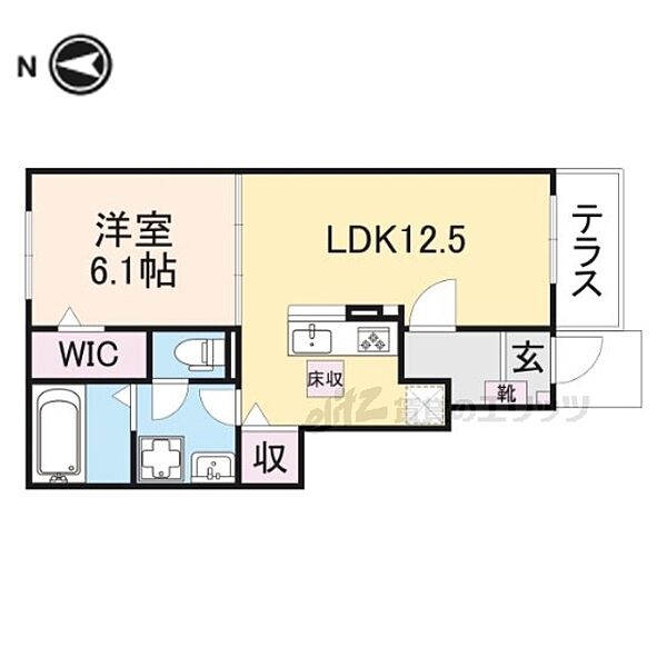 京都府木津川市山城町平尾茶屋前(賃貸アパート1LDK・1階・44.70㎡)の写真 その2