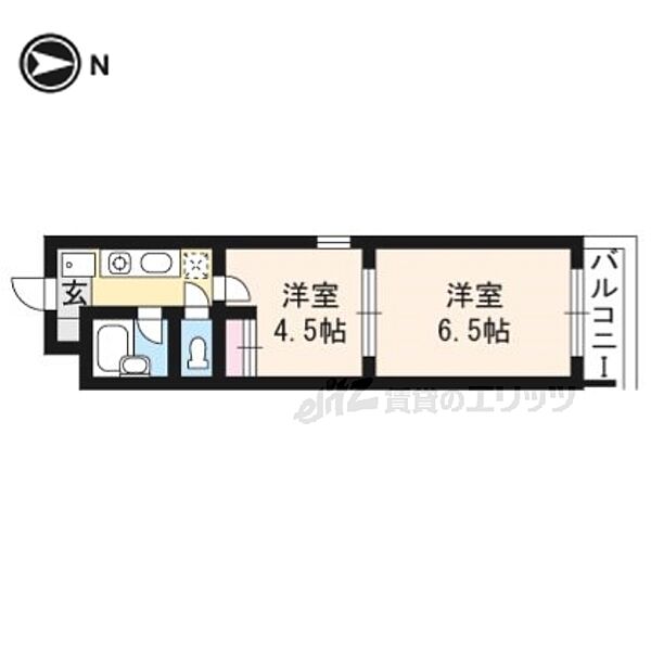 エレガンス東寺 305｜京都府京都市南区西九条豊田町(賃貸マンション2K・3階・25.00㎡)の写真 その2