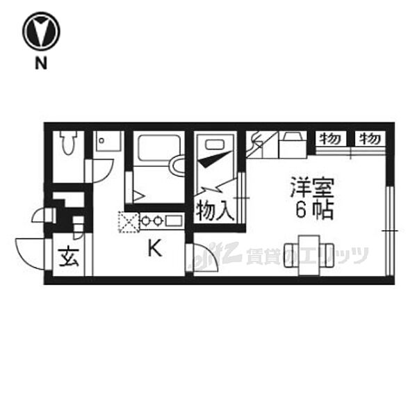 京都府木津川市木津清水(賃貸アパート1K・2階・21.81㎡)の写真 その2