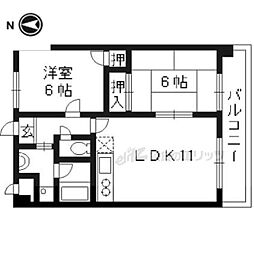サンステージ15 2階2LDKの間取り