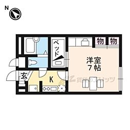 レオパレスプリマヴェーラ 2階1Kの間取り