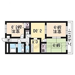 ハイツ北尾 2階3LDKの間取り
