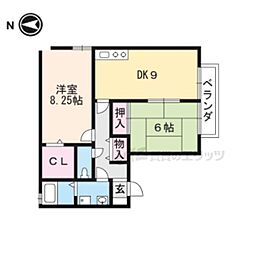 パレ・ドール棚倉 2LDKの間取図画像