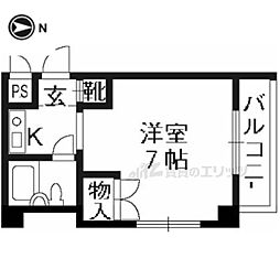フォレスト 1Kの間取図画像