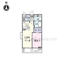 グランウエスト・J 1LDKの間取図画像
