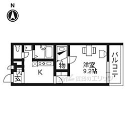 MARUTO京田辺 1Kの間取図画像