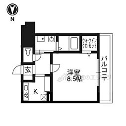 ハピネス11 1Kの間取図画像