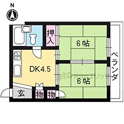 水度マンション 2DKの間取図画像