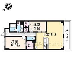 京都六三館 2LDKの間取図画像