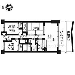 エスリード宇治広野 3LDKの間取図画像