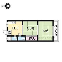 フォーブル醍醐 2DKの間取図画像