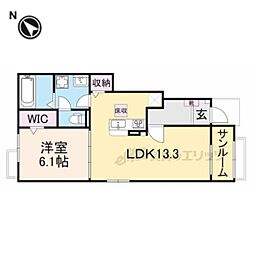 グレイス加茂 II 1LDKの間取図画像