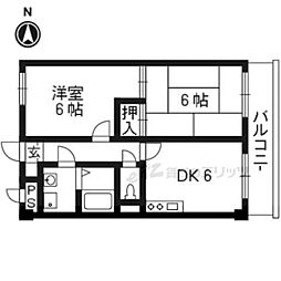 M'プラザ大住壱番館 2DKの間取図画像