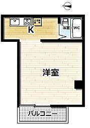カミノビル ワンルームの間取図画像