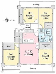 南柏パークハウスA棟 4LDKの間取図画像