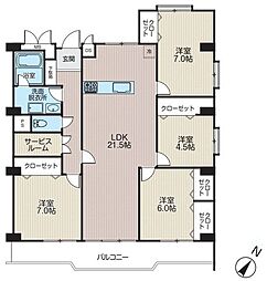 マンション沼南エリカ8号棟 4SLDKの間取図画像