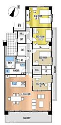 アルファグランデ八千代中央ガーデンサイト棟 4LDKの間取図画像