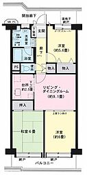ソフトタウン谷津遊園3号棟 3LDKの間取図画像