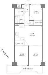中銀松戸マンシオン 3LDKの間取図画像