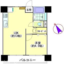 亀有白鳥マンション 1LDKの間取図画像