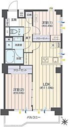 クレール中山 2LDKの間取図画像