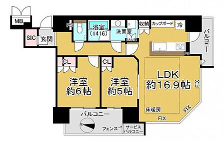2LDK 間取り