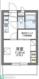 レオパレスチェリーガーデンA 1Kの間取図画像