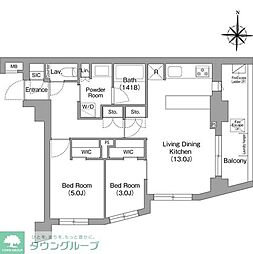 コンフォリア・リヴ永福町 2LDKの間取図画像