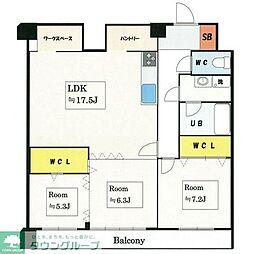 小金井本町ビル 3LDKの間取図画像