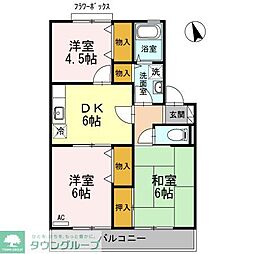 アヴァンティコートB棟 3DKの間取図画像
