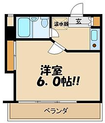 鍋屋ビルアネックス国領 1Kの間取図画像
