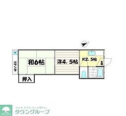昴ハイツ 2Kの間取図画像
