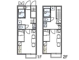 レオパレスCalm戸倉2 1Kの間取図画像