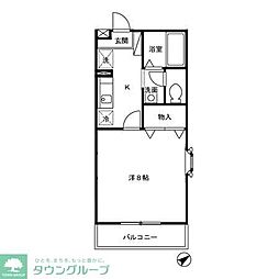 フォルトゥーナ 1Kの間取図画像